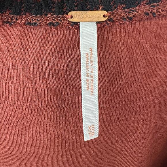 NEW Free People Cozy Day Copper Black Knit Sweater Dress Tunic XS $118 - Picture 7 of 10